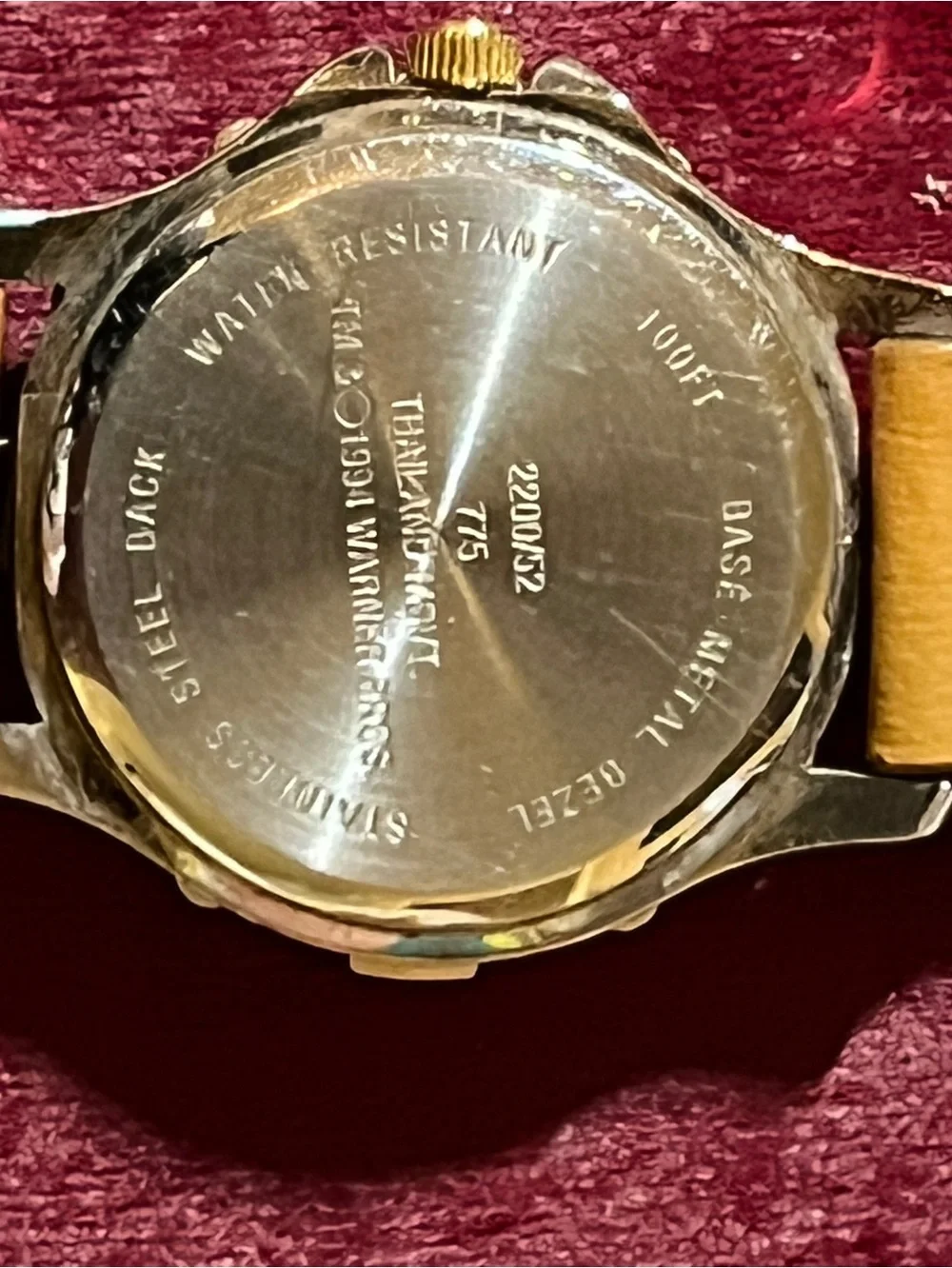 Armitron Tweety Watch with Yellow Leather Strap and Gold Accents new battery